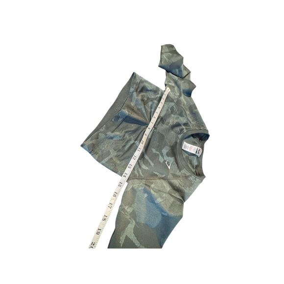 Gymshark Women’s Camo Ruched Long Sleeve Crop Top w/ Thumbholes Size Large - Picture 8 of 10